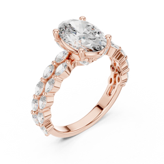 Oval Marquise-Duo Band