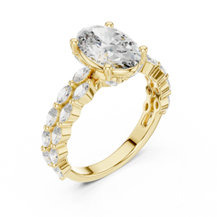 Oval Marquise-Duo Band