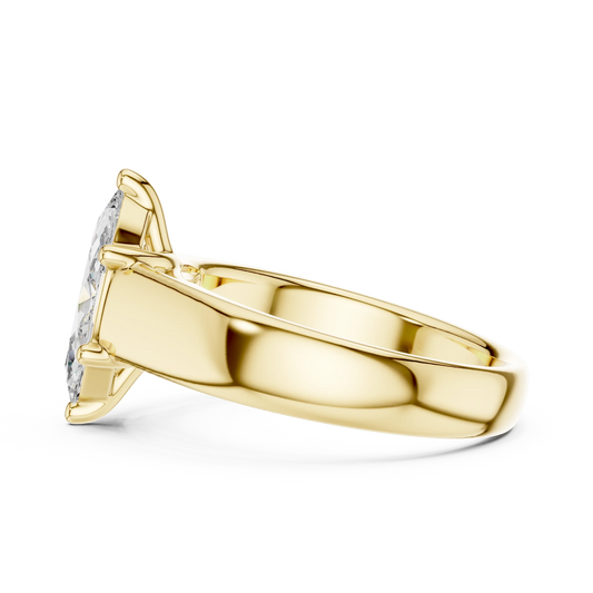 Marquise Wide-Band Solitaire