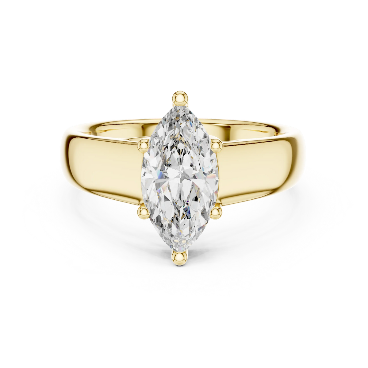 Marquise Wide-Band Solitaire
