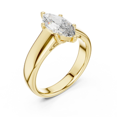 Marquise Wide-Band Solitaire