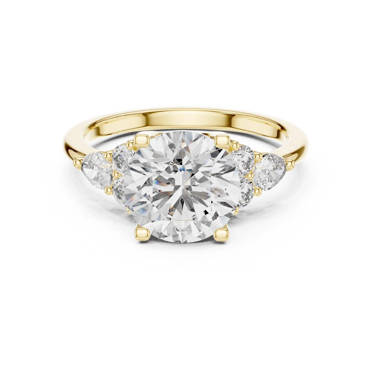 Round Pear-Cluster Ring