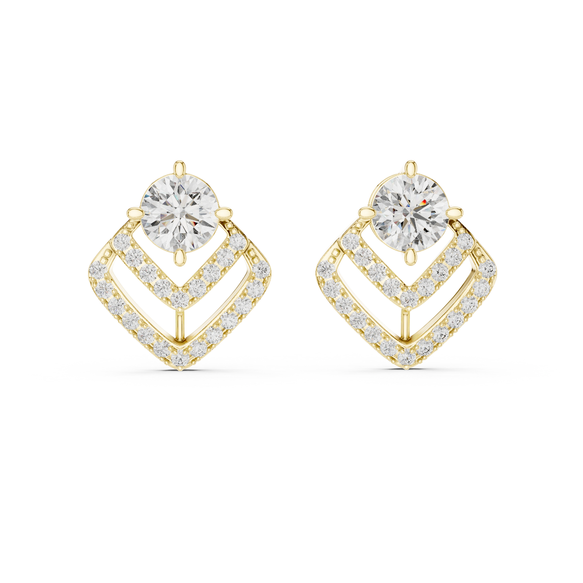 Aurevia Radiant V-Frame Diamond Studs