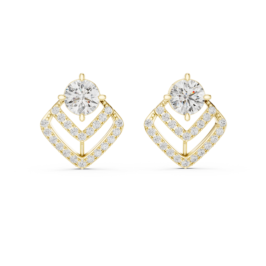Radiant V-Frame Diamond Studs
