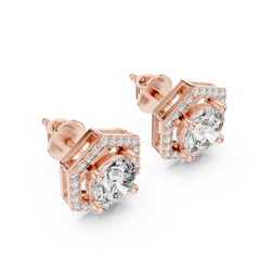 Aurevia HexaHalo Diamond Studs