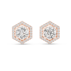 Aurevia HexaHalo Diamond Studs
