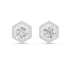 Aurevia HexaHalo Diamond Studs