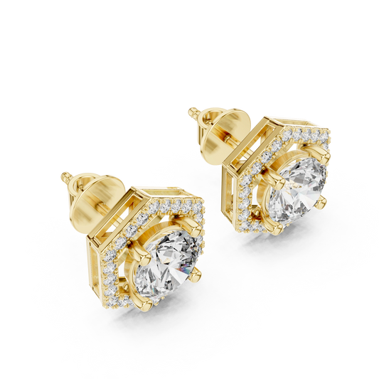 HexaHalo Diamond Studs