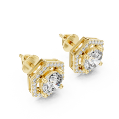 Aurevia HexaHalo Diamond Studs