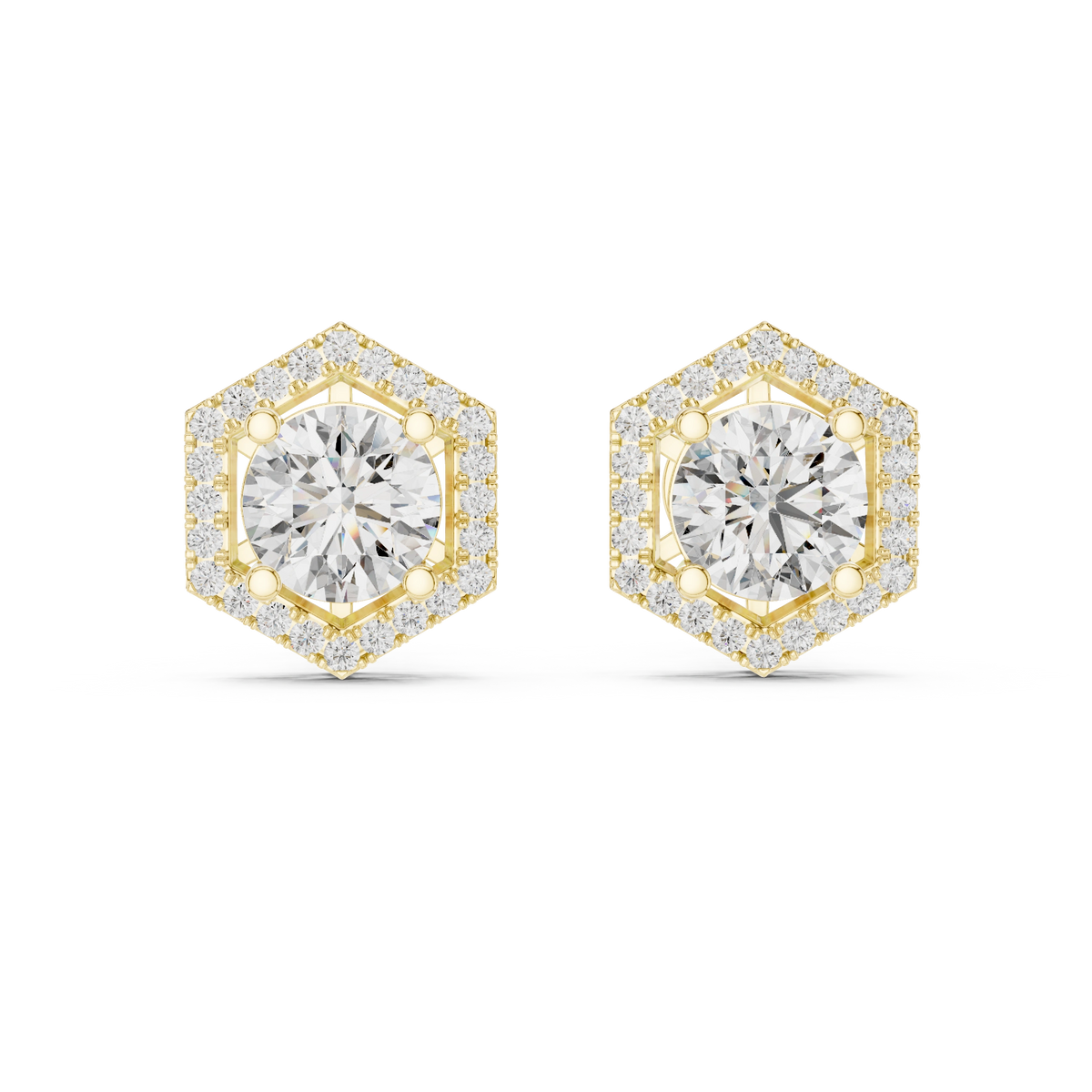 Aurevia HexaHalo Diamond Studs