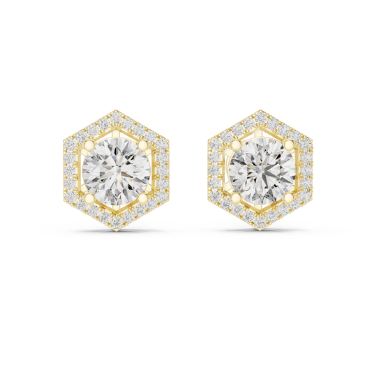 HexaHalo Diamond Studs