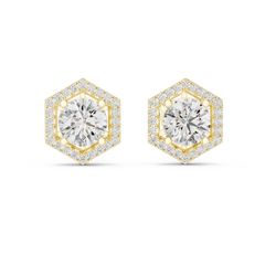 Aurevia HexaHalo Diamond Studs