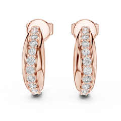 Aurevia Sculpted Dual-Rail Diamond J-Hoops