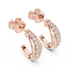 Aurevia Sculpted Dual-Rail Diamond J-Hoops