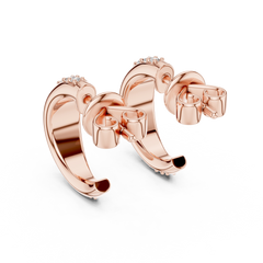 Aurevia Sculpted Dual-Rail Diamond J-Hoops