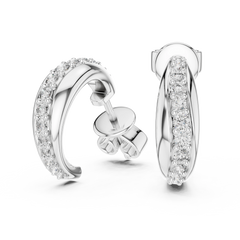 Aurevia Sculpted Pavé Huggie Earrings