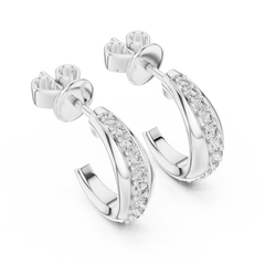 Aurevia Sculpted Pavé Huggie Earrings