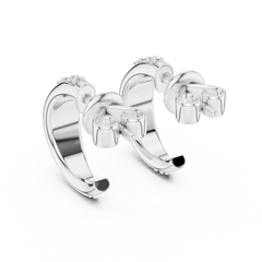 Aurevia Sculpted Dual-Rail Diamond J-Hoops