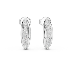 Aurevia Sculpted Dual-Rail Diamond J-Hoops
