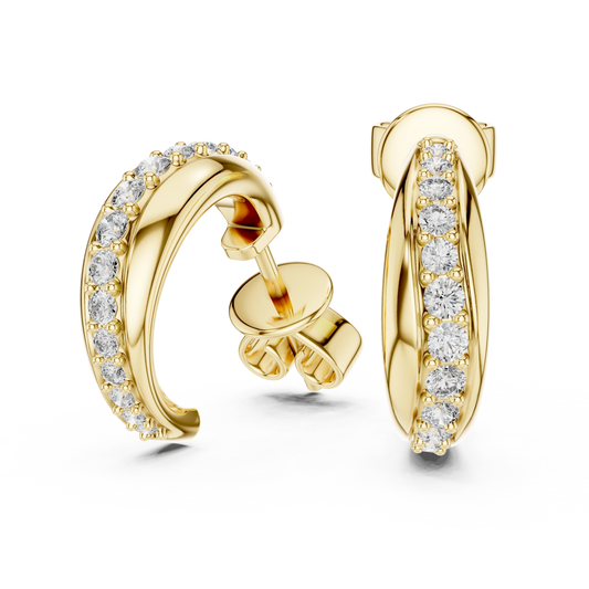 Sculpted Pavé Huggie Earrings