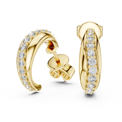 Aurevia Sculpted Pavé Huggie Earrings