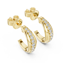 Aurevia Sculpted Pavé Huggie Earrings