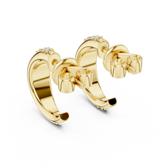 Aurevia Sculpted Pavé Huggie Earrings