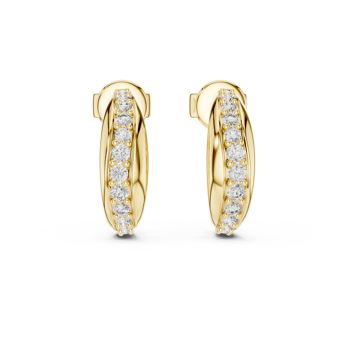 Aurevia Sculpted Pavé Huggie Earrings