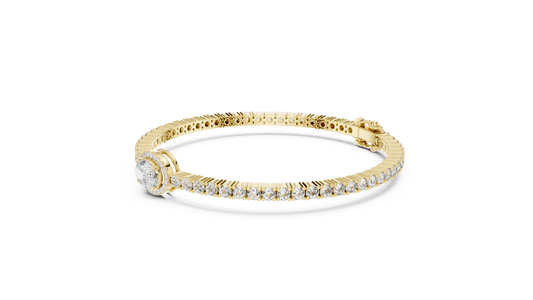 Oval Solitaire Diamond Tennis Bracelet