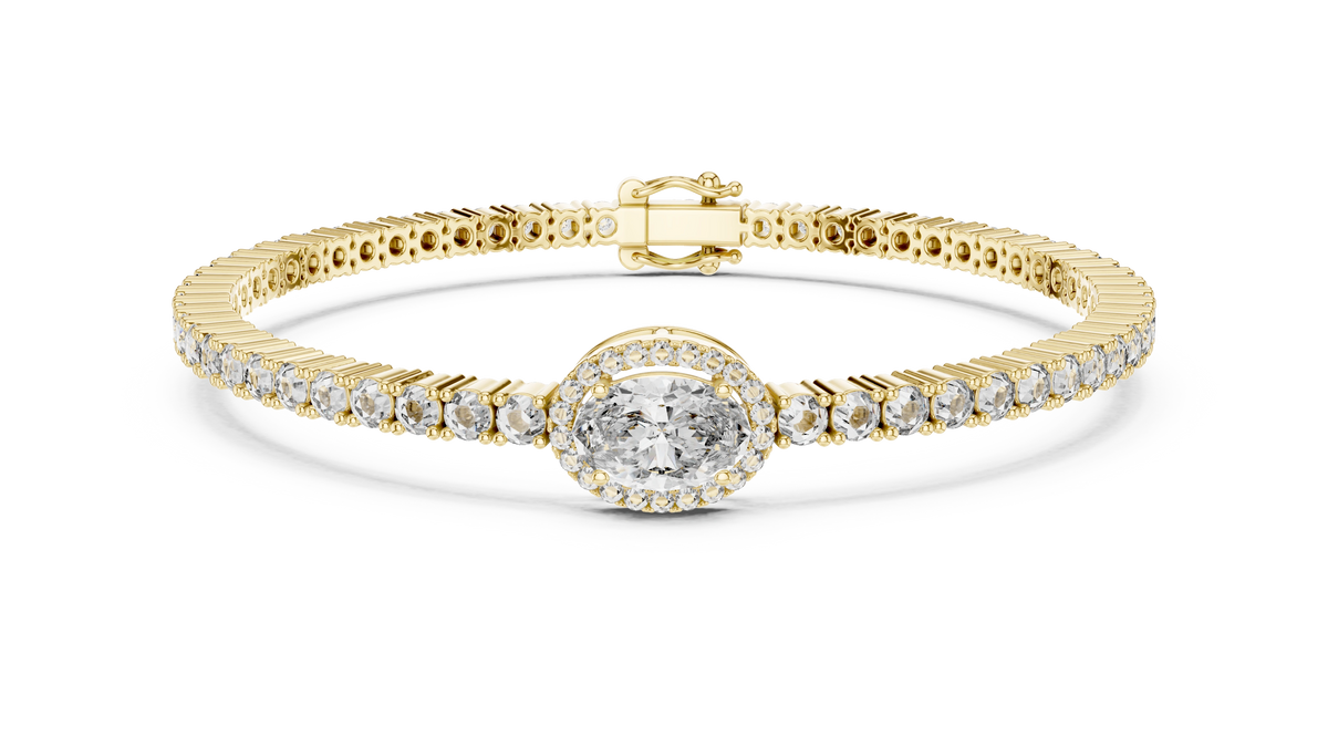 Aurevia Oval Halo Solitaire Bracelet