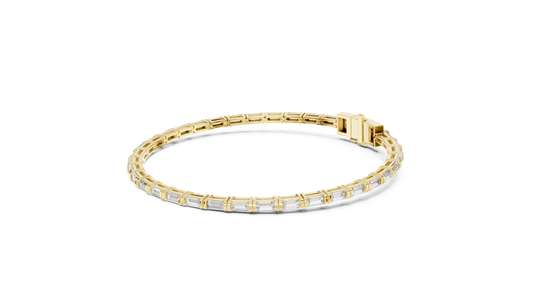  Emerald Baguette Tennis Diamond  Bracelet
