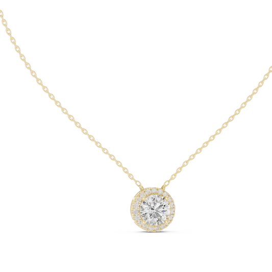 Luminous Halo Solitaire Pendant