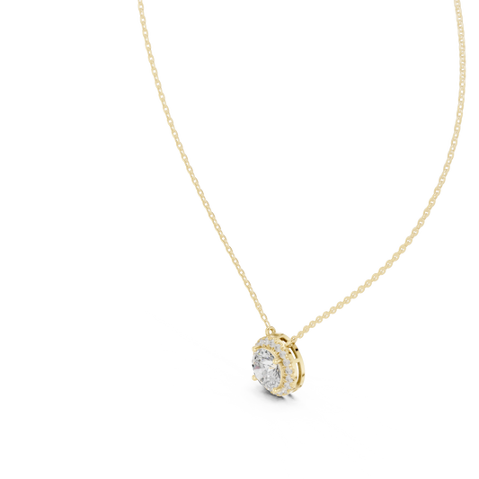 Luminous Halo Solitaire Pendant