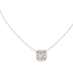 Aurevia Floral Halo Square Pendant