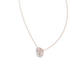 Aurevia Floral Halo Square Pendant
