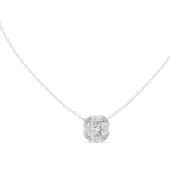 Aurevia Floral Halo Square Pendant