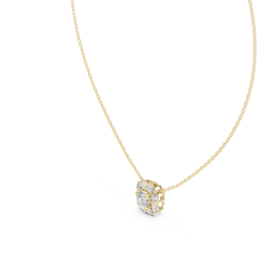 Floral Halo Square Pendant
