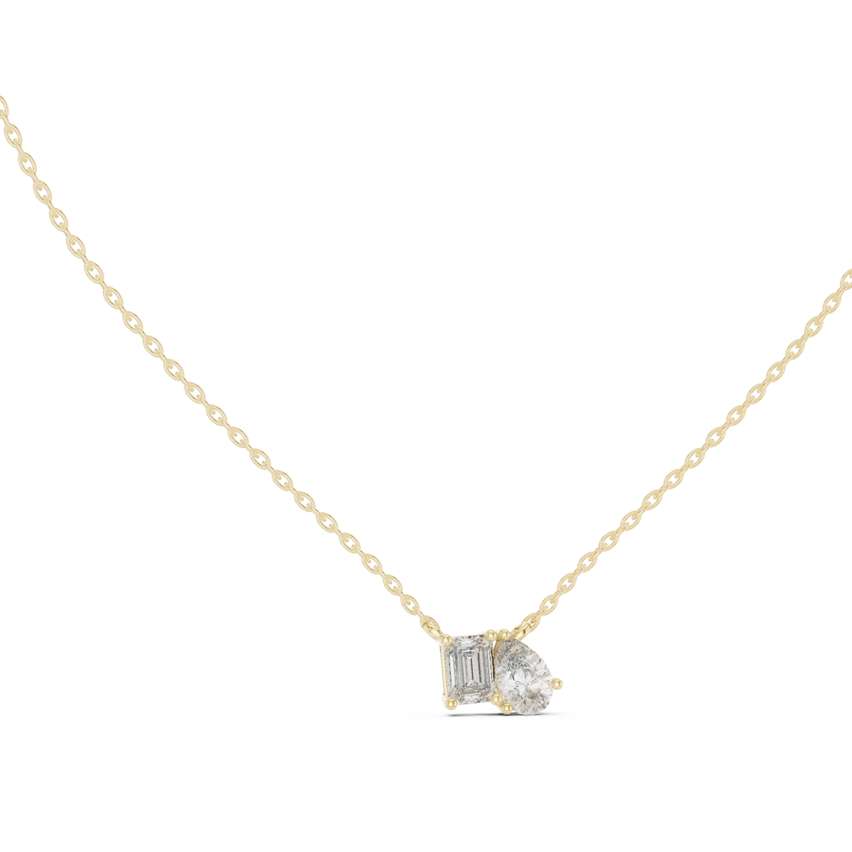Aurevia Toi et Moi Emerald & Pear Pendant