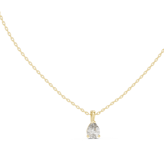 Pear Solitaire Pendant