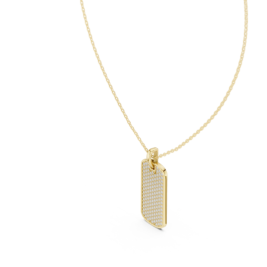 Pavé Dog Tag Pendant