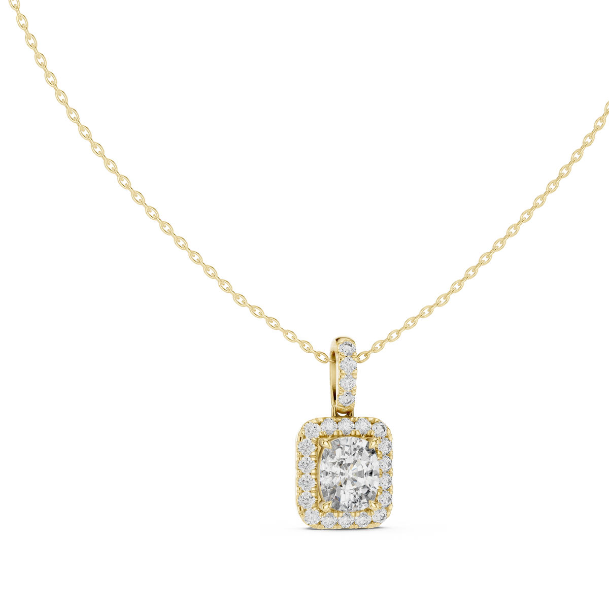 Aurevia Regal Cushion Halo Pendant