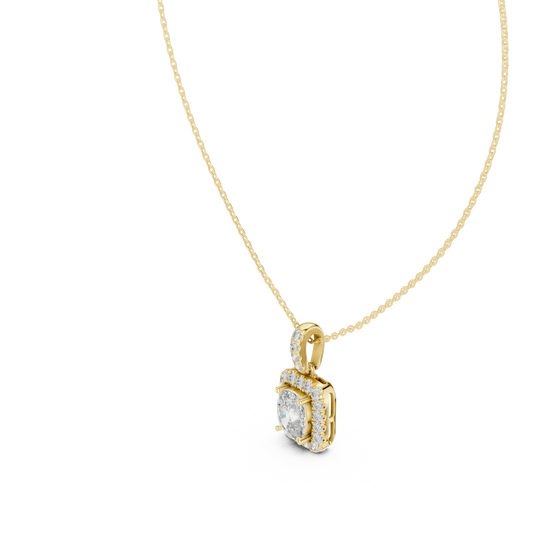 Regal Cushion Halo Pendant