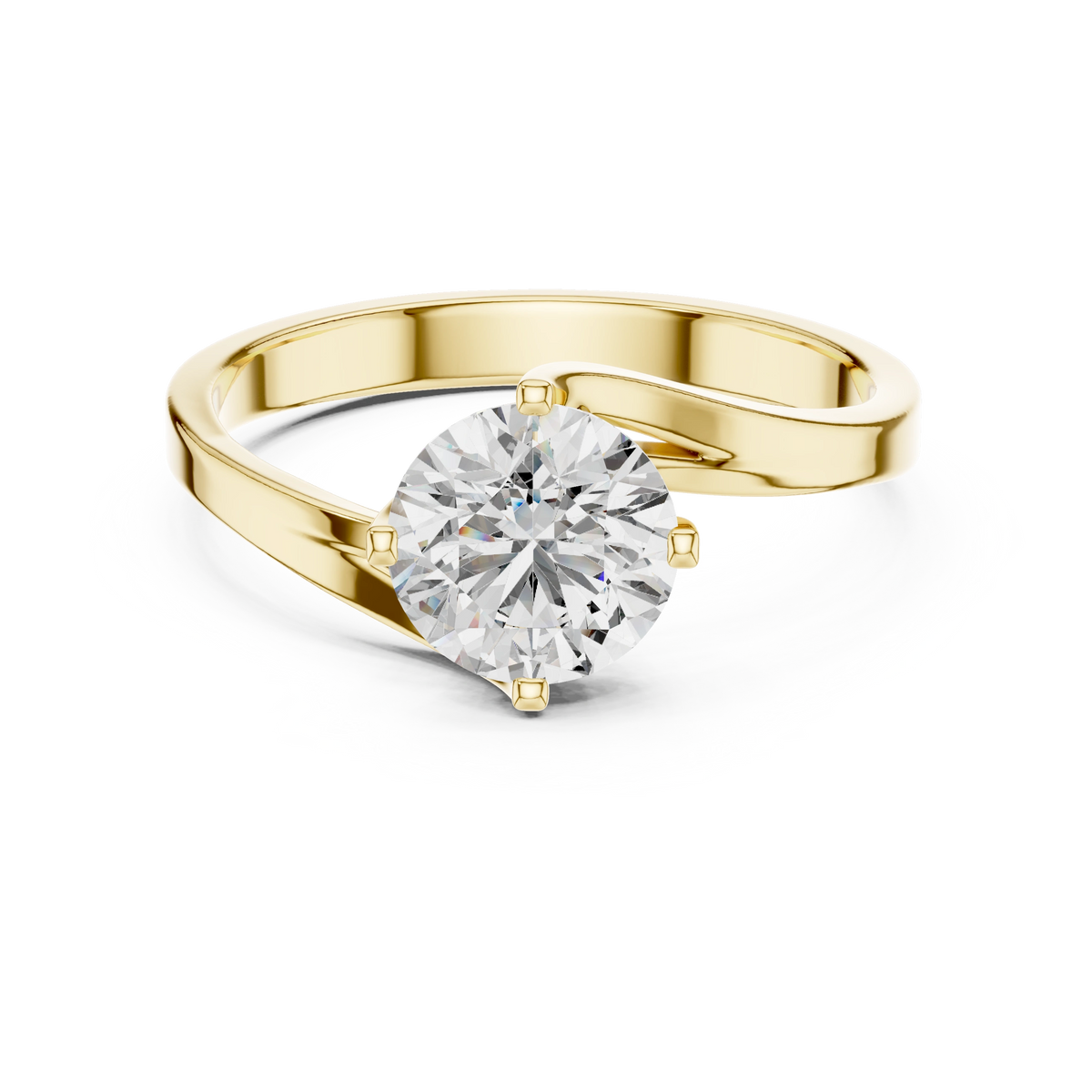 Aurevia Serenade Twist Solitaire Ring