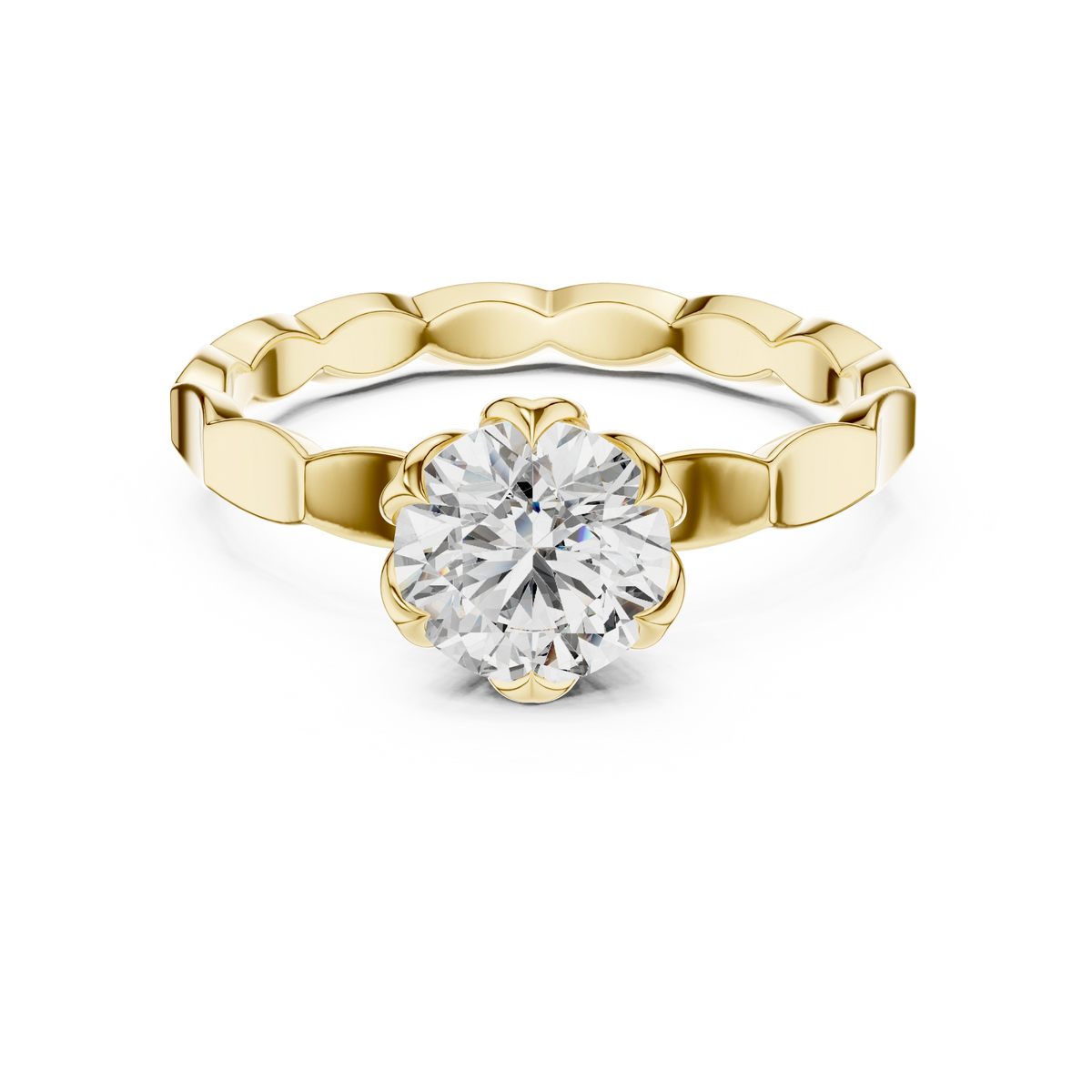 Aurevia Floral Majesty Solitaire Ring