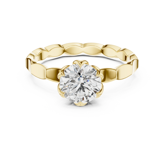 Aurevia Floral Majesty Solitaire Ring