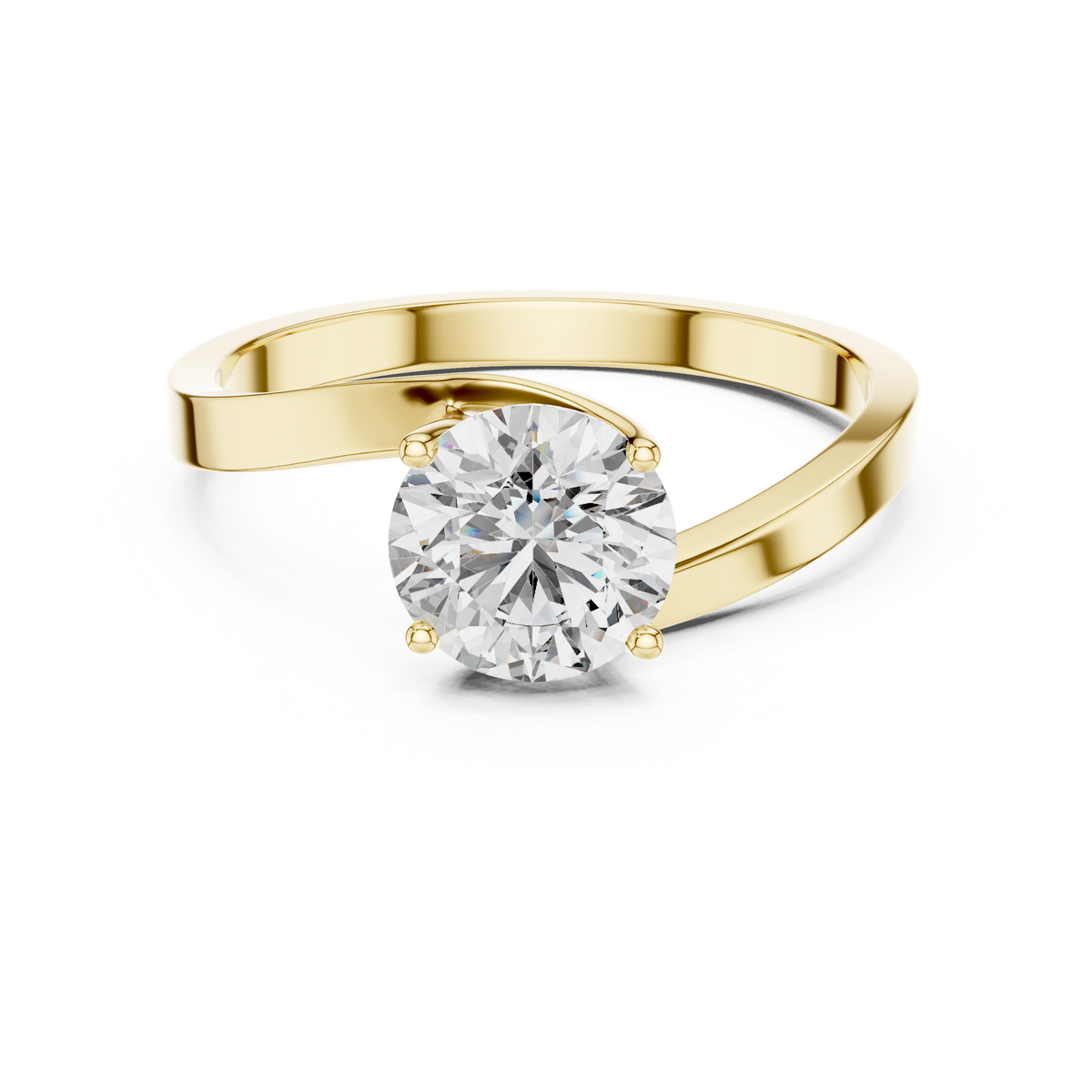 Aurevia Serene Twist Solitaire Ring