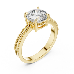 Aurevia Regal Beaded Solitaire Ring