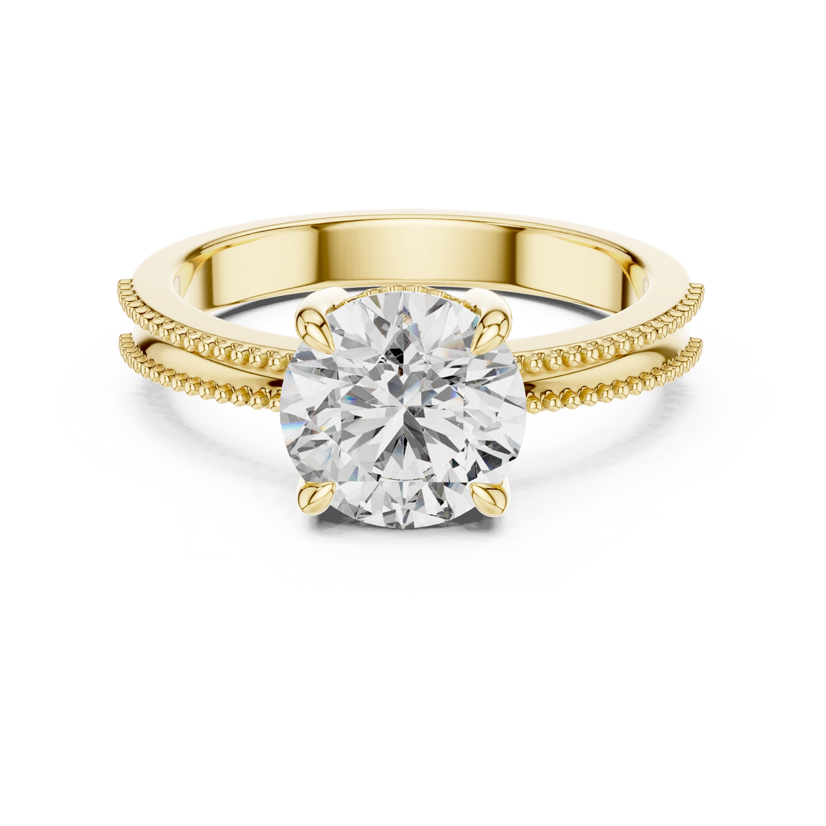 Aurevia Regal Beaded Solitaire Ring