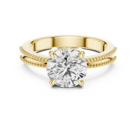Aurevia Regal Beaded Solitaire Ring