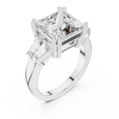 Aurevia Radiant Trillia Three-Stone Diamond Ring